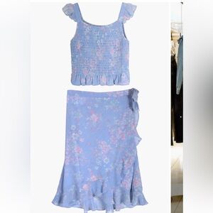 Floral Ruffle Two-Piece Dress